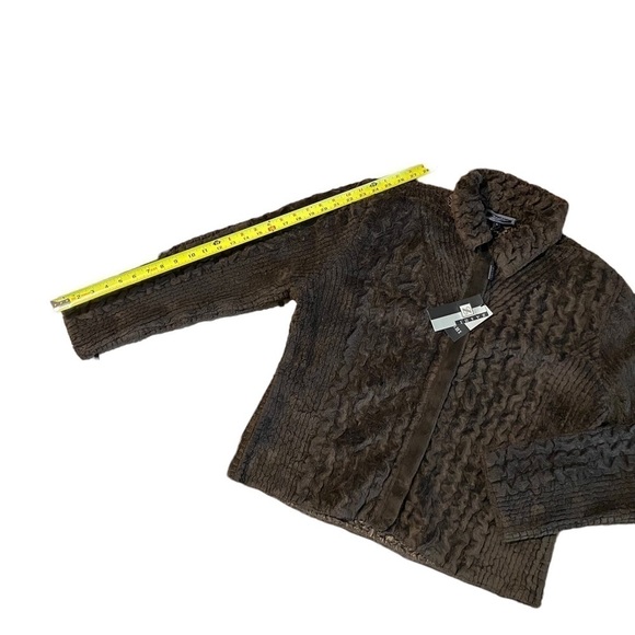 Zashi New Reversible Jacket Womens Large Coat 1-Brown Fur 2-Silky Retail $124 - Picture 4 of 10